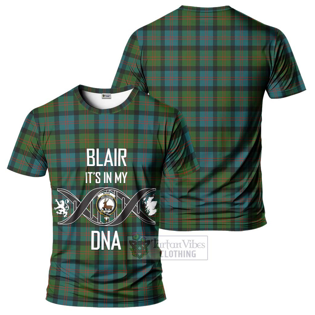 Blair Ancient Tartan T-Shirt with Family Crest DNA In Me Style - Tartan Vibes Clothing