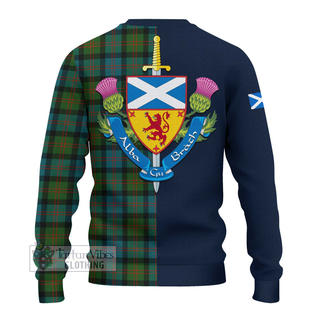 Tartan Vibes Clothing Blair Ancient Tartan Knitted Sweater with Scottish Lion Royal Arm Half Style