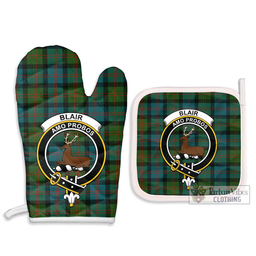 Blair Ancient Tartan Combo Oven Mitt & Pot-Holder with Family Crest Combo 1 Oven Mitt & 2 Pot-Holder White - Tartan Vibes Clothing