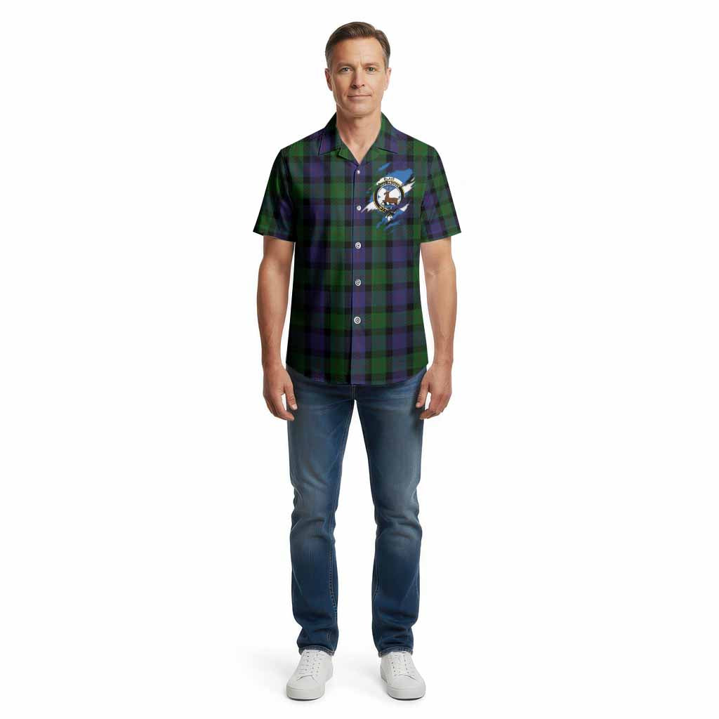 Blair Clan Crest In Me Tartan Cotton Hawaiian Shirt Scotland Flag Style