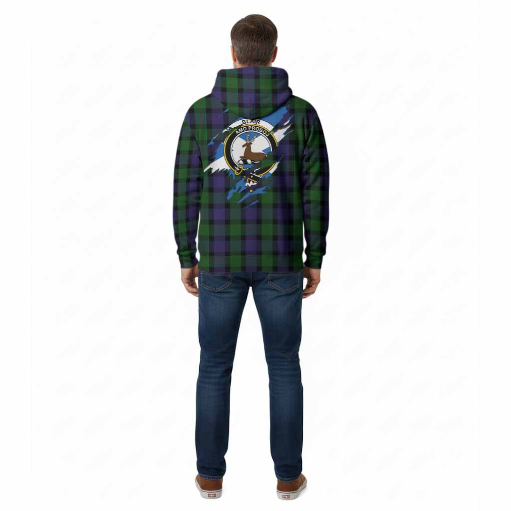 Blair Clan Crest In Me Tartan Cotton Hoodie Scotland Flag Style