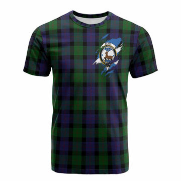 Blair Clan Crest In Me Tartan Cotton T-shirt Scotland Flag Style