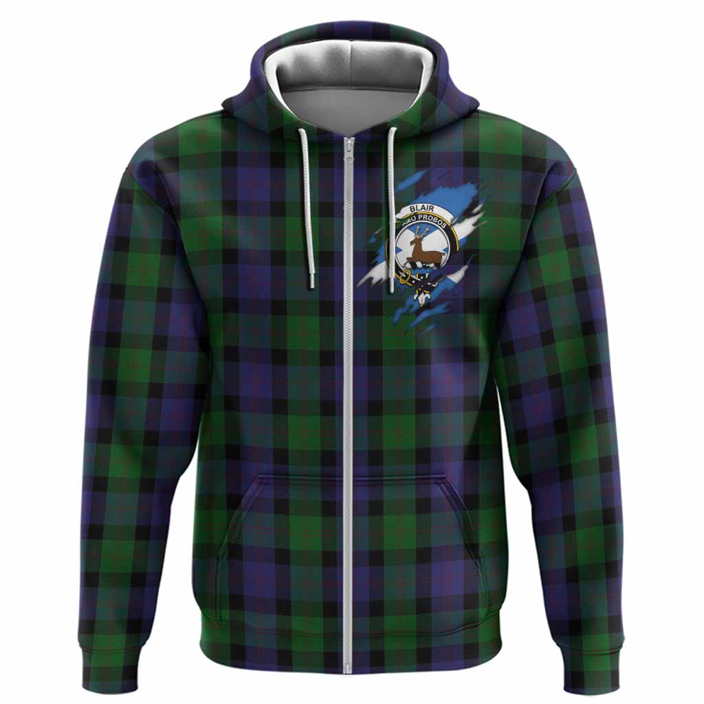 Blair Clan Crest In Me Tartan Hoodie Scotland Flag Style