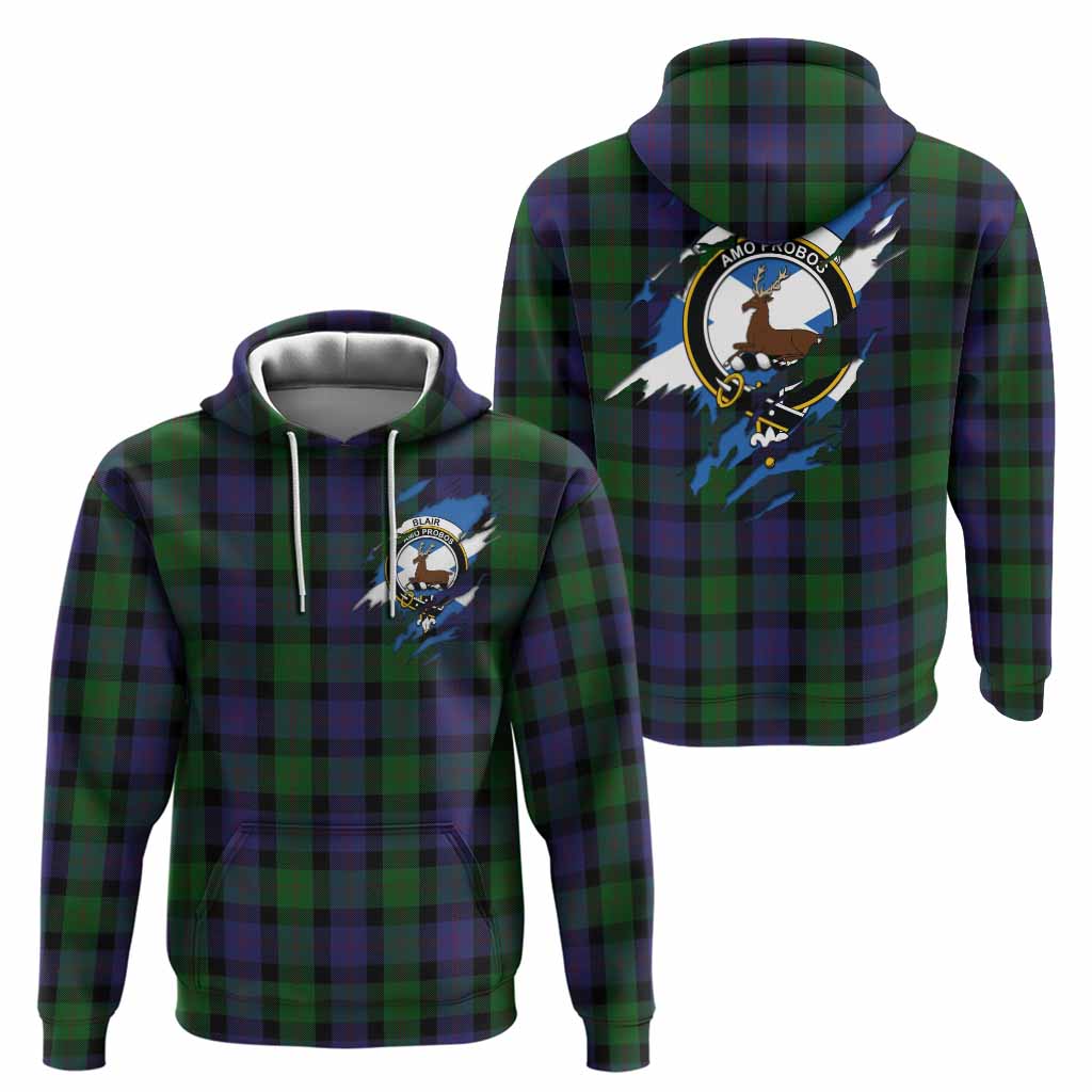 Blair Clan Crest In Me Tartan Hoodie Scotland Flag Style