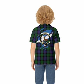 Blair Clan Crest In Me Tartan Kid Polo Shirt Scotland Flag Style