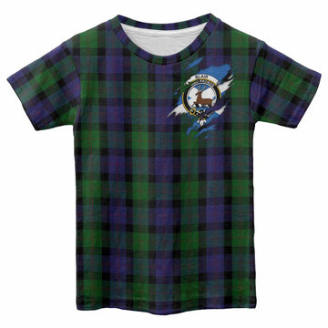 Blair Clan Crest In Me Tartan Kid T-shirt Scotland Flag Style