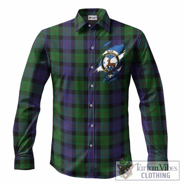 Blair Clan Crest In Me Tartan Long Sleeve Button Shirts Scotland Flag Style