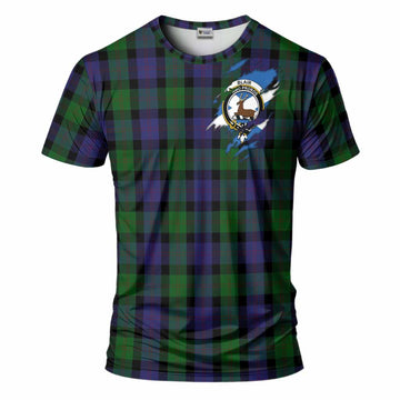 Blair Clan Crest In Me Tartan T-Shirt Scotland Flag Style