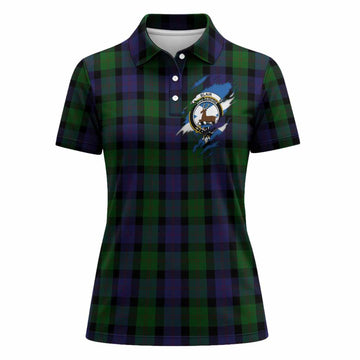 Blair Clan Crest In Me Tartan Women Polo Shirt Scotland Flag Style