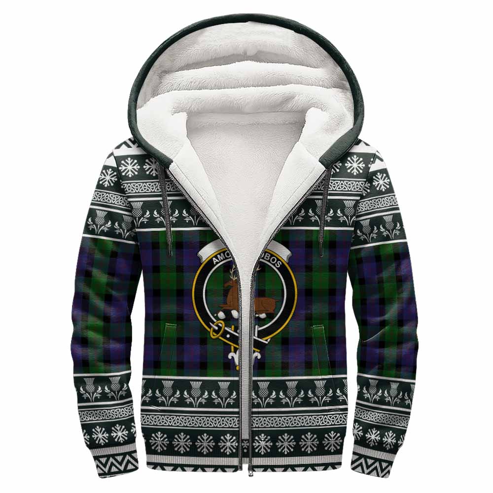 Blair Clan Tartan Christmas Fleece Hoodie with Family Crest - Tartan Vibes Clothing