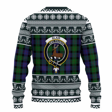 Blair Clan Tartan Christmas Ugly Sweater with Family Crest - Tartan Vibes Clothing