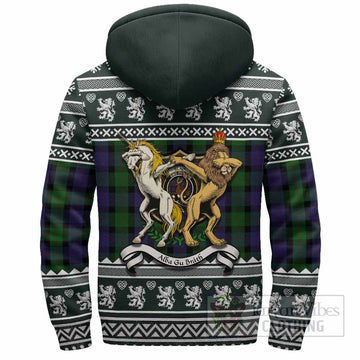 Blair Clan Tartan Crest Christmas Fleece Hoodie Coat of Arms Funny Style