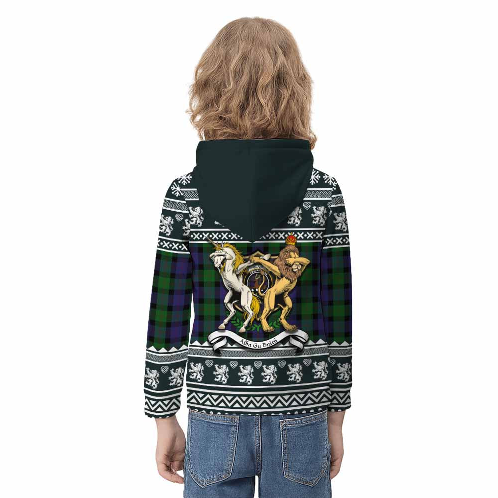 Blair Clan Tartan Crest Christmas Kid Hoodie Coat of Arms Funny Style - Tartan Vibes Clothing