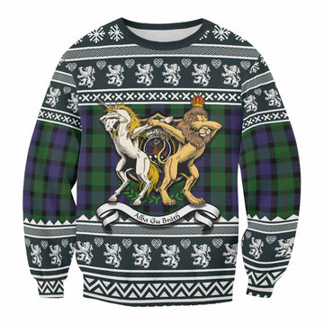 Blair Clan Tartan Crest Christmas Sweatshirt Coat of Arms Funny Style
