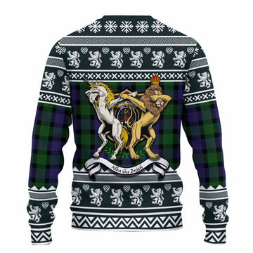 Blair Clan Tartan Crest Christmas Ugly Sweater Coat of Arms Funny Style - Tartan Vibes Clothing
