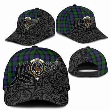 Blair Crest Tartan Classic Cap with New Zealand Silver Fern Half Style