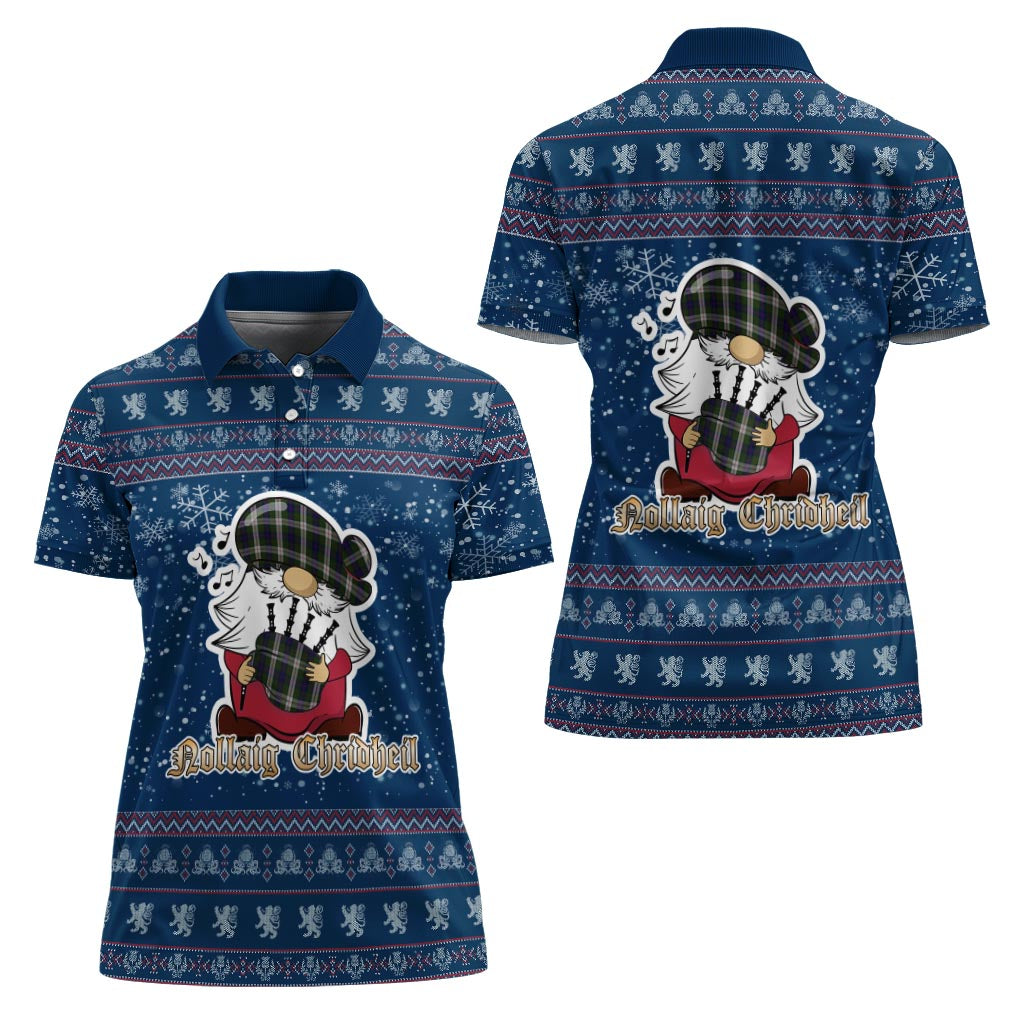 Blair Dress Clan Christmas Family Polo Shirt with Funny Gnome Playing Bagpipes - Tartanvibesclothing