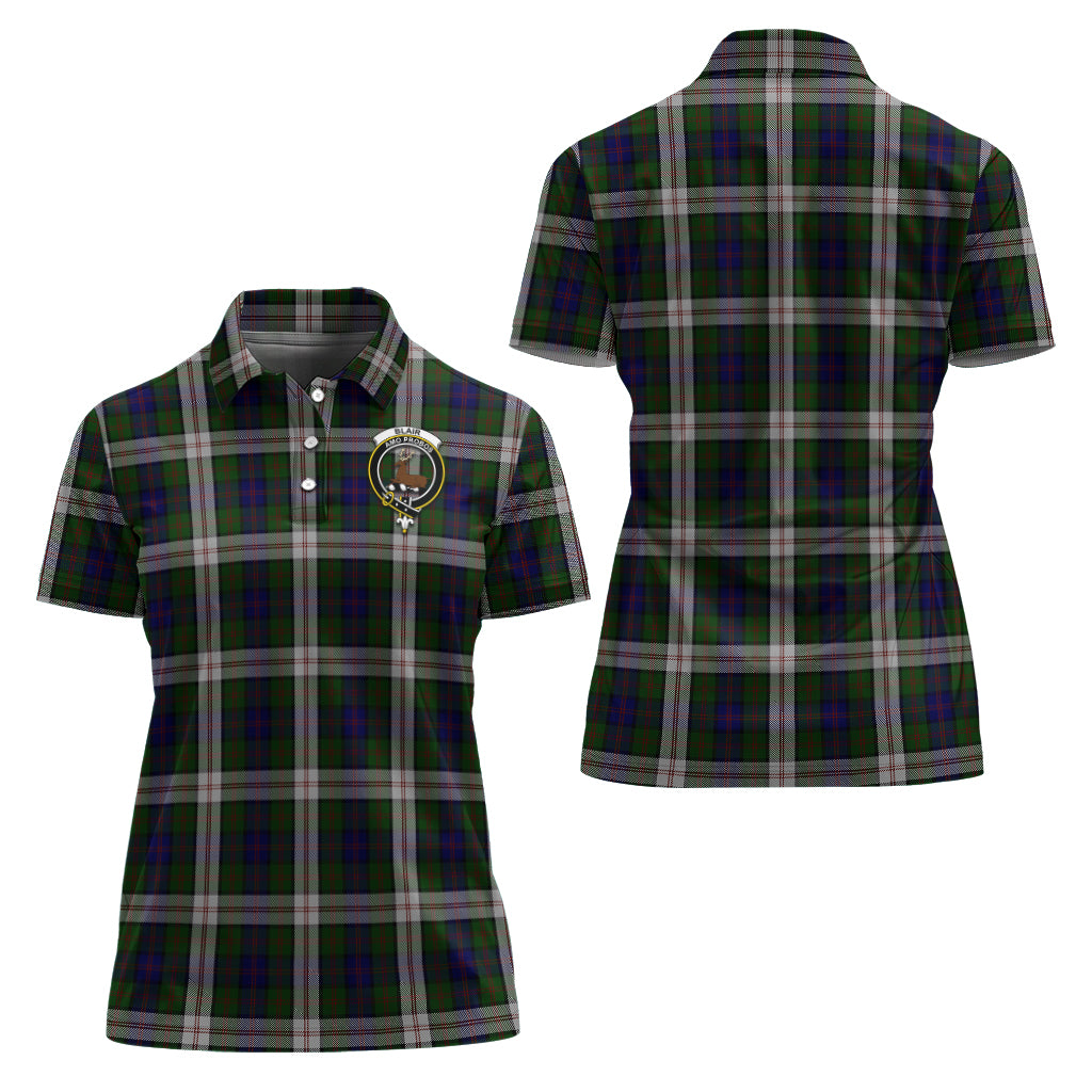 Blair Dress Tartan Polo Shirt with Family Crest For Women Women - Tartanvibesclothing