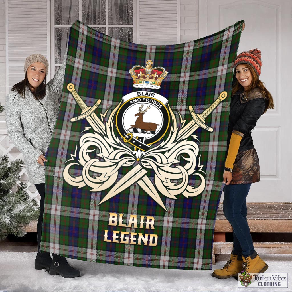 Tartan Vibes Clothing Blair Dress Tartan Blanket with Clan Crest and the Golden Sword of Courageous Legacy