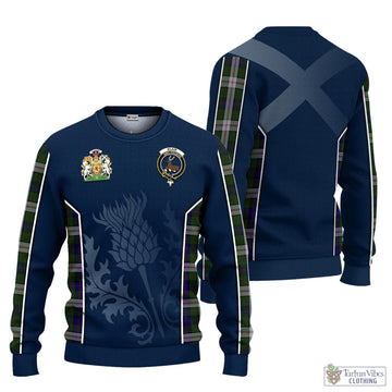 Blair Dress Tartan Knitted Sweatshirt with Family Crest and Scottish Thistle Vibes Sport Style