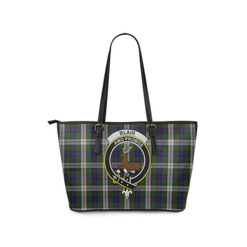 Blair Dress Tartan Leather Tote Bag with Family Crest