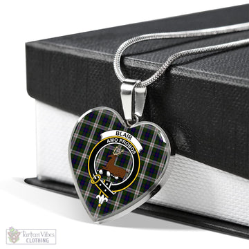 Blair Dress Tartan Heart Necklace with Family Crest