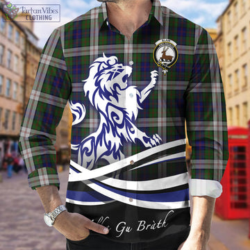 Blair Dress Tartan Long Sleeve Button Up Shirt with Alba Gu Brath Regal Lion Emblem