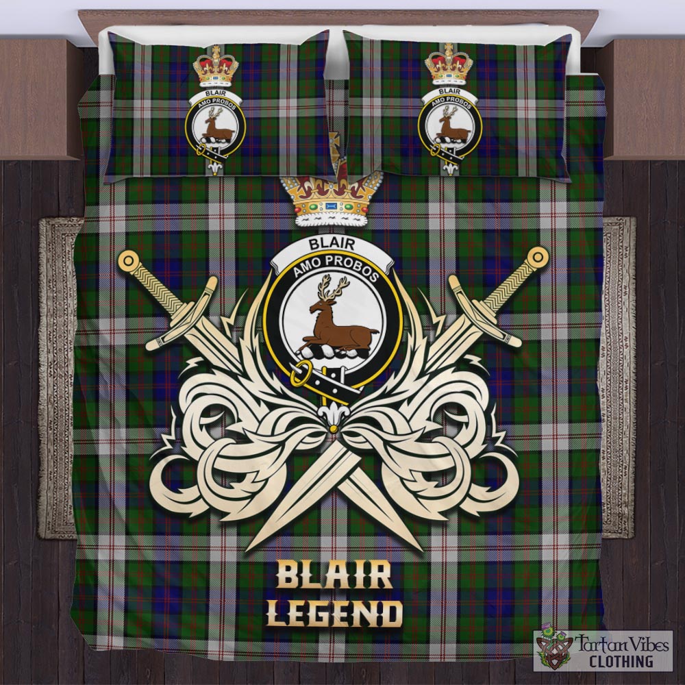 Tartan Vibes Clothing Blair Dress Tartan Bedding Set with Clan Crest and the Golden Sword of Courageous Legacy