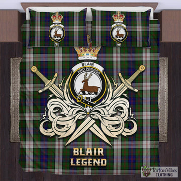 Blair Dress Tartan Bedding Set with Clan Crest and the Golden Sword of Courageous Legacy