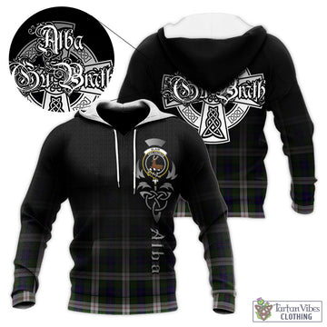 Blair Dress Tartan Knitted Hoodie Featuring Alba Gu Brath Family Crest Celtic Inspired