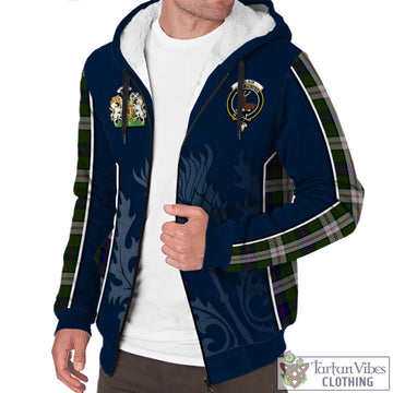 Blair Dress Tartan Sherpa Hoodie with Family Crest and Scottish Thistle Vibes Sport Style