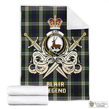 Blair Dress Tartan Blanket with Clan Crest and the Golden Sword of Courageous Legacy