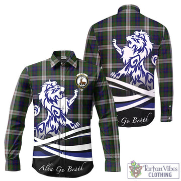 Blair Dress Tartan Long Sleeve Button Up Shirt with Alba Gu Brath Regal Lion Emblem