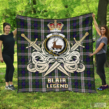 Blair Dress Tartan Quilt with Clan Crest and the Golden Sword of Courageous Legacy