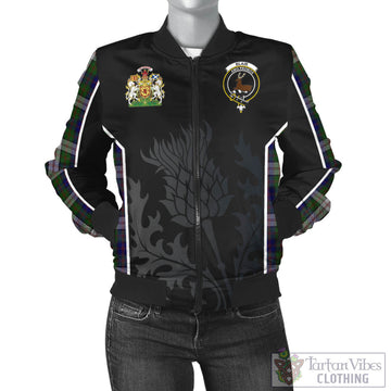 Blair Dress Tartan Bomber Jacket with Family Crest and Scottish Thistle Vibes Sport Style