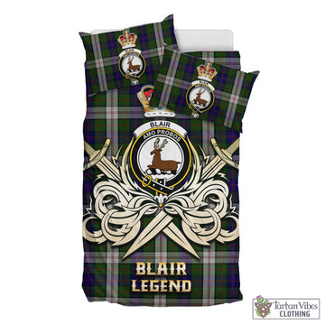 Blair Dress Tartan Bedding Set with Clan Crest and the Golden Sword of Courageous Legacy