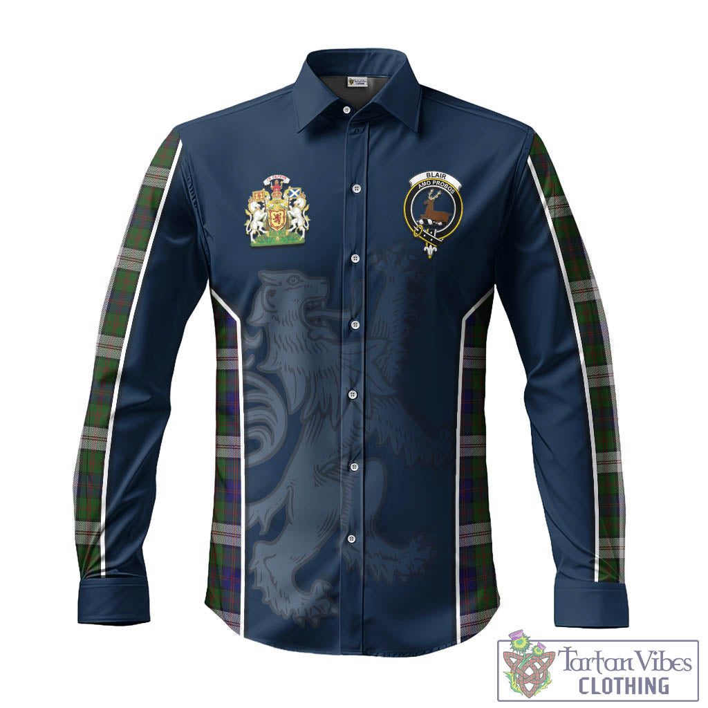 Tartan Vibes Clothing Blair Dress Tartan Long Sleeve Button Up Shirt with Family Crest and Lion Rampant Vibes Sport Style