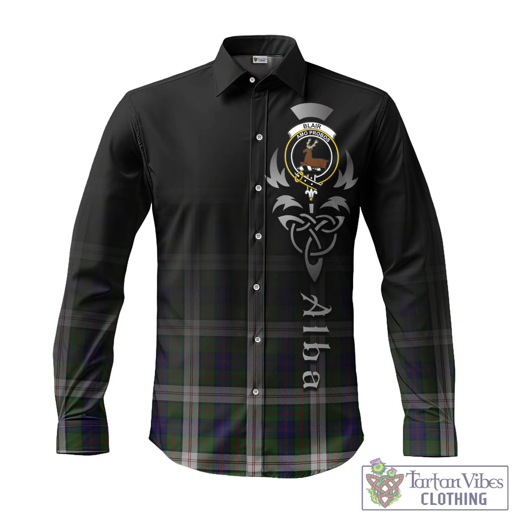 Tartan Vibes Clothing Blair Dress Tartan Long Sleeve Button Up Featuring Alba Gu Brath Family Crest Celtic Inspired