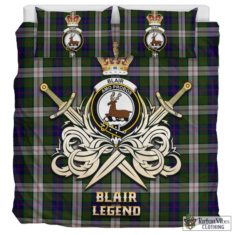 Tartan Vibes Clothing Blair Dress Tartan Bedding Set with Clan Crest and the Golden Sword of Courageous Legacy