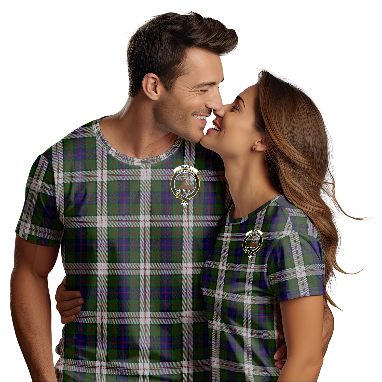 Blair Dress Tartan T-Shirt with Family Crest - Tartanvibesclothing