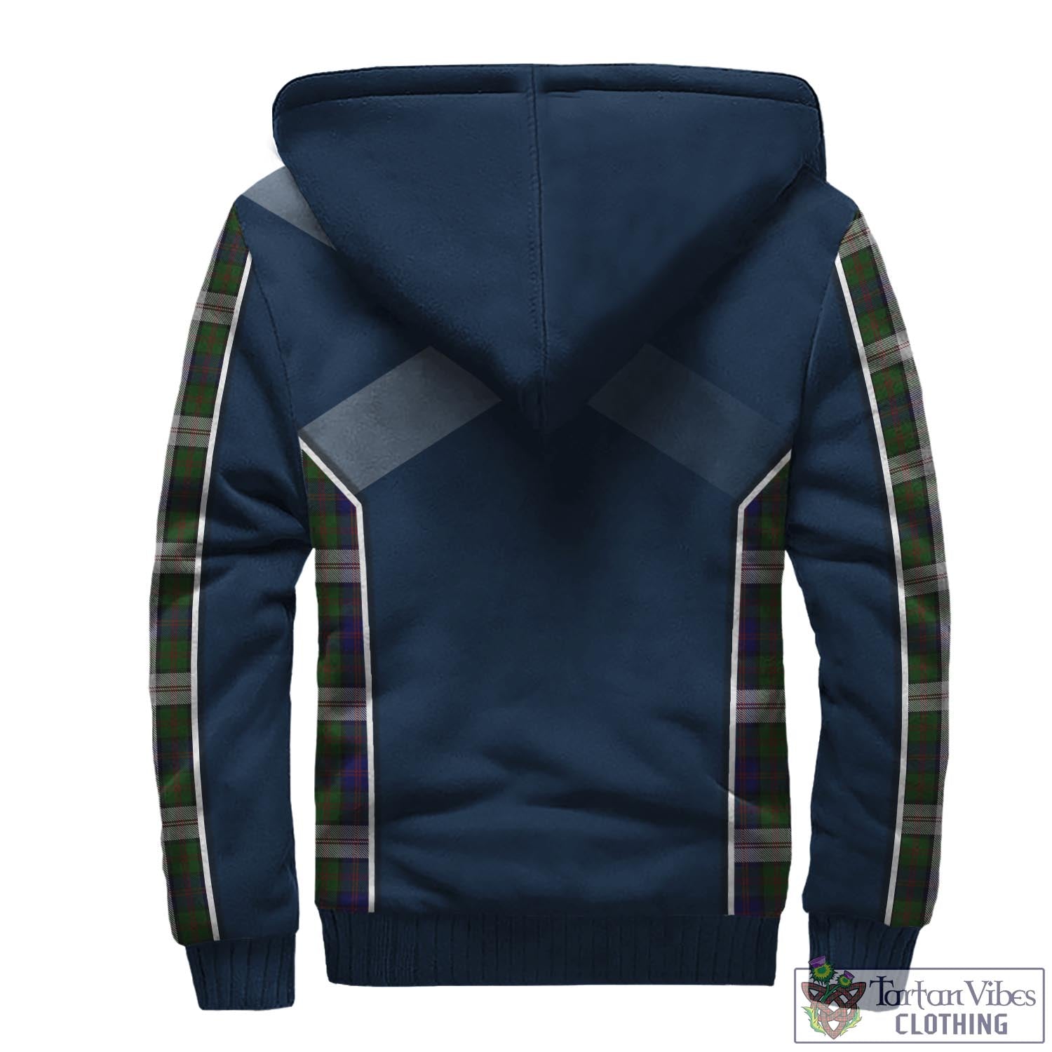 Tartan Vibes Clothing Blair Dress Tartan Sherpa Hoodie with Family Crest and Scottish Thistle Vibes Sport Style
