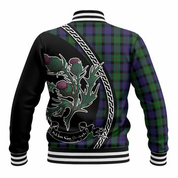 Blair Family Crest Tartan Baseball Jacket Alba Thistle Inspired
