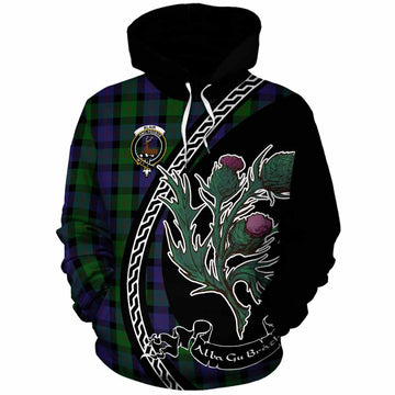 Blair Family Crest Tartan Cotton Hoodie Alba Thistle Inspired