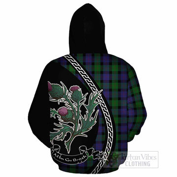 Blair Family Crest Tartan Cotton Hoodie Alba Thistle Inspired