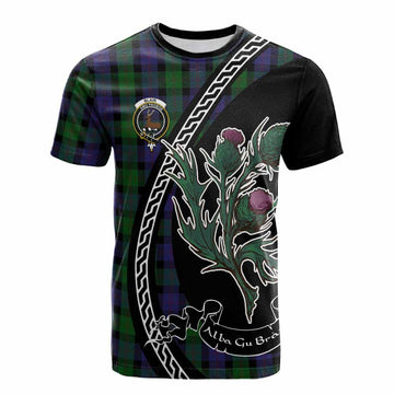 Blair Family Crest Tartan Cotton T-shirt Alba Thistle Inspired