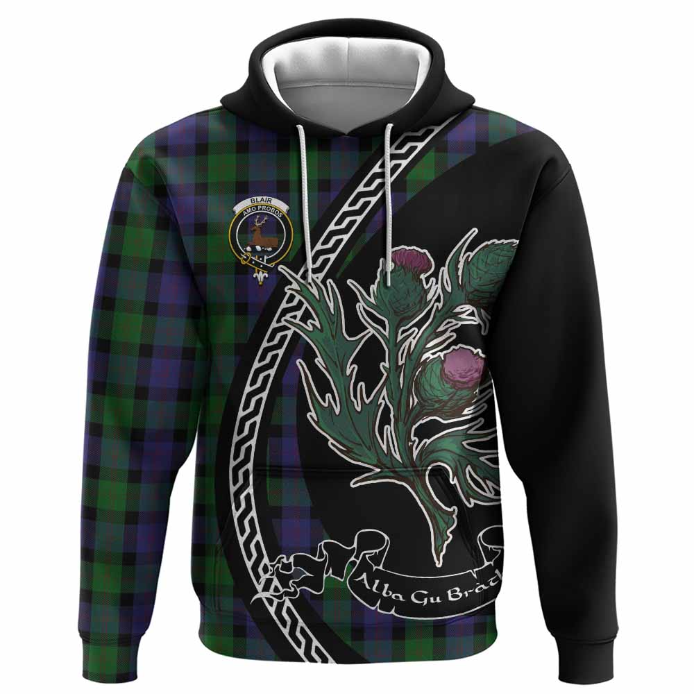 Blair Family Crest Tartan Hoodie Alba Thistle Inspired - Tartan Vibes Clothing