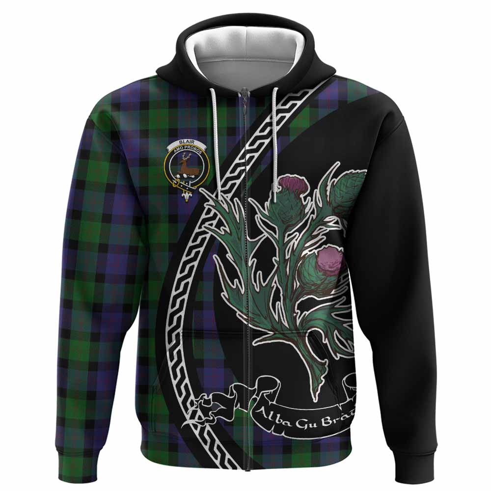 Blair Family Crest Tartan Hoodie Alba Thistle Inspired - Tartan Vibes Clothing