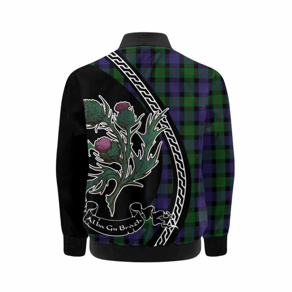 Blair Family Crest Tartan Kid Bomber Jacket Alba Thistle Inspired - Tartan Vibes Clothing