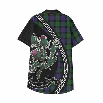 Blair Family Crest Tartan Kid Hawaiian Shirt Alba Thistle Inspired - Tartan Vibes Clothing