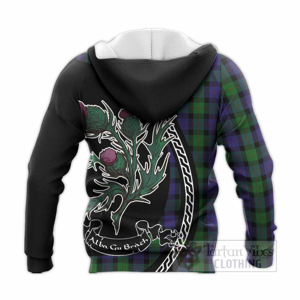 Blair Family Crest Tartan Knitted Hoodie Alba Thistle Inspired - Tartan Vibes Clothing